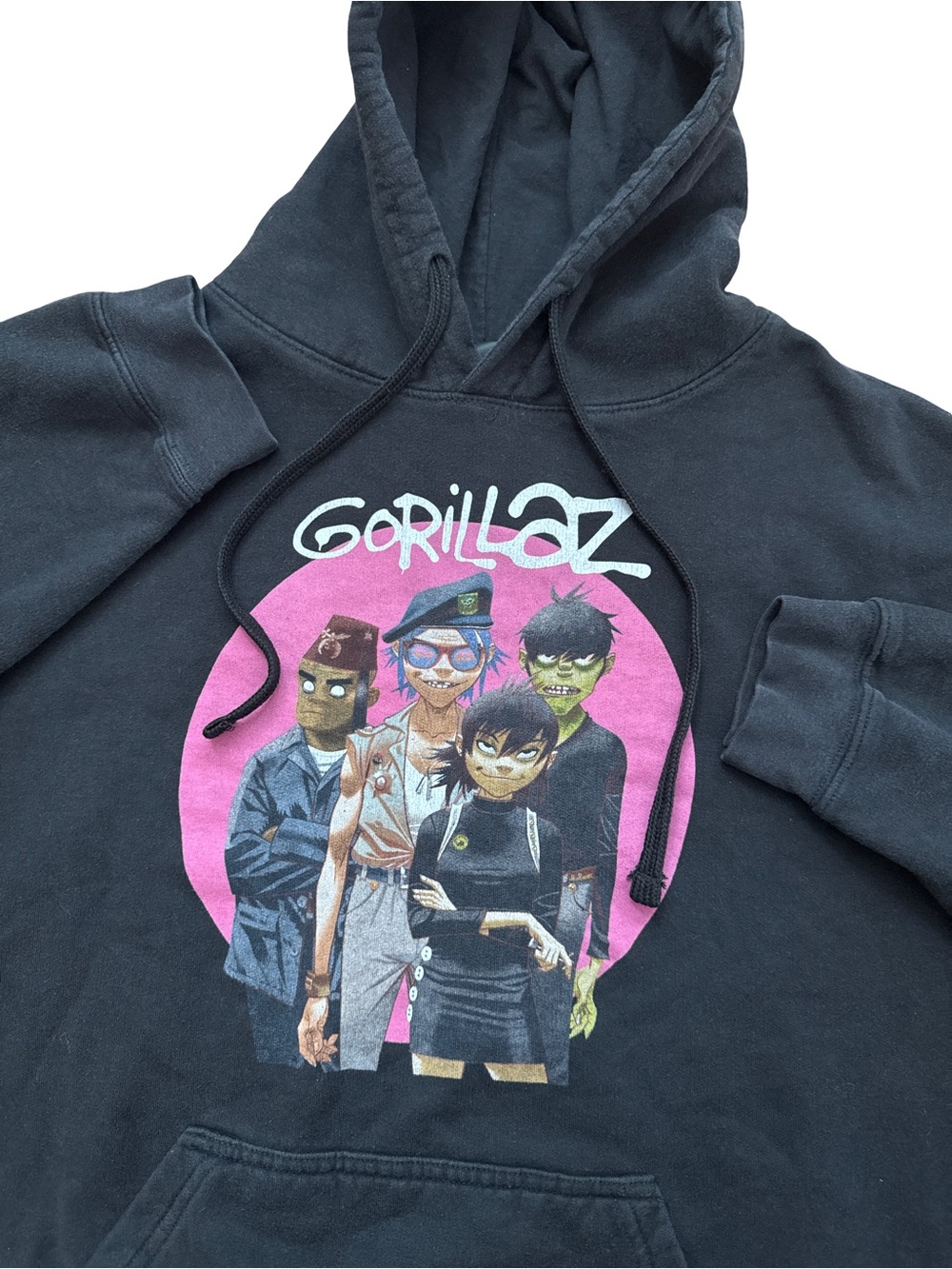 Gorillaz Band Graphic Logo Men’s/Unisex Black Hoodie Size Large Tultex Rock Band